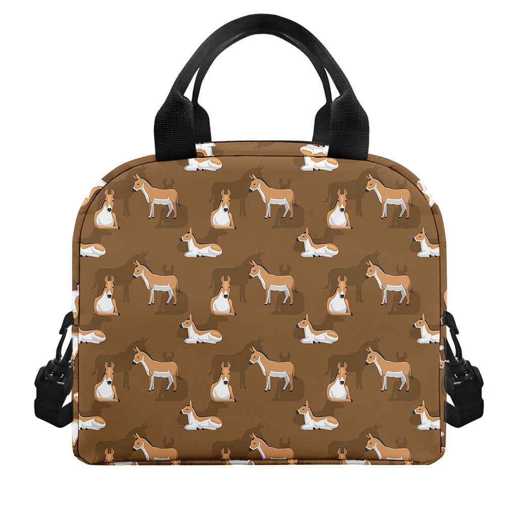 Cartoon Kulan Donkey Pattern Print Insulated Lunch Bag