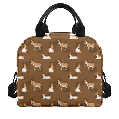 Cartoon Kulan Donkey Pattern Print Insulated Lunch Bag