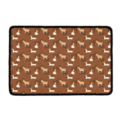 Cartoon Kulan Donkey Pattern Print Kitchen Mat