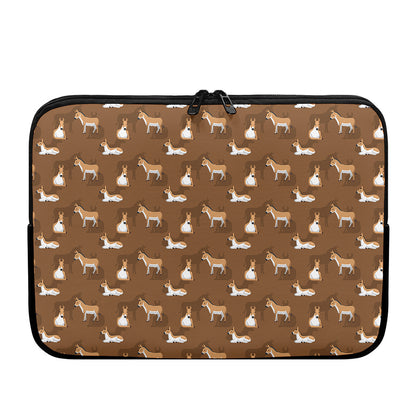 Cartoon Kulan Donkey Pattern Print Laptop Sleeve