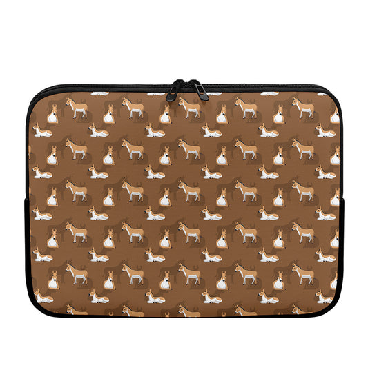 Cartoon Kulan Donkey Pattern Print Laptop Sleeve