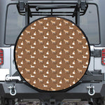 Cartoon Kulan Donkey Pattern Print Leather Spare Tire Cover
