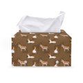 Cartoon Kulan Donkey Pattern Print Leather Tissue Box Cover