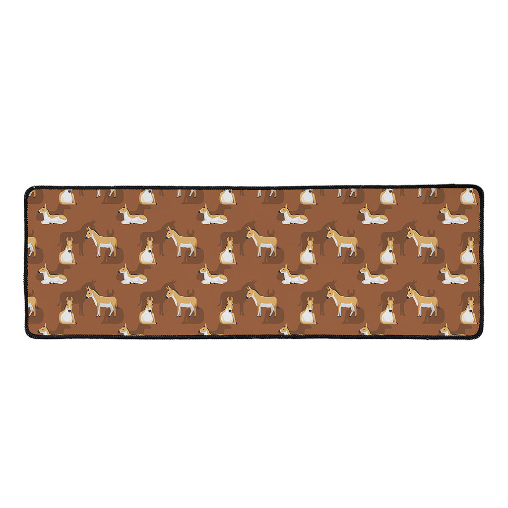 Cartoon Kulan Donkey Pattern Print Long Kitchen Mat