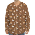 Cartoon Kulan Donkey Pattern Print Long Sleeve Baseball Jersey