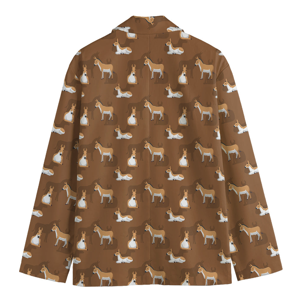 Cartoon Kulan Donkey Pattern Print Men's Blazer