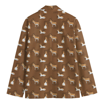 Cartoon Kulan Donkey Pattern Print Men's Blazer