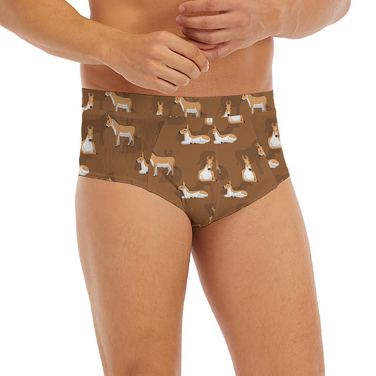 Cartoon Kulan Donkey Pattern Print Men's Briefs