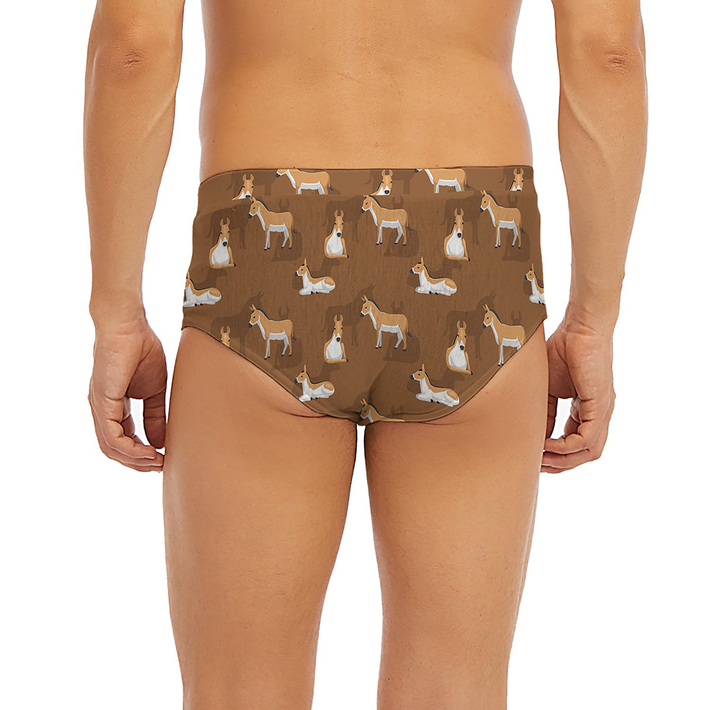 Cartoon Kulan Donkey Pattern Print Men's Briefs