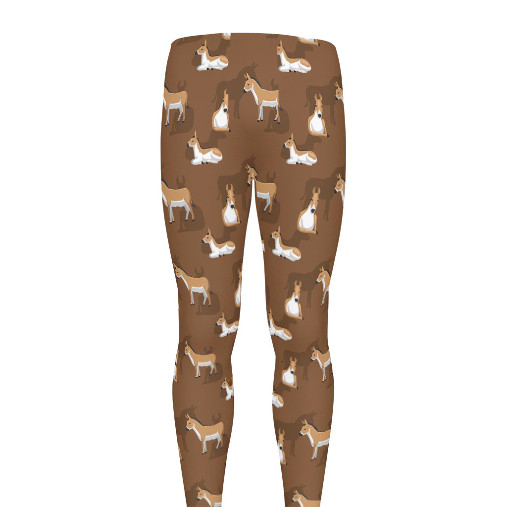 Cartoon Kulan Donkey Pattern Print Men's leggings
