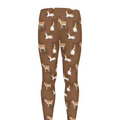 Cartoon Kulan Donkey Pattern Print Men's leggings