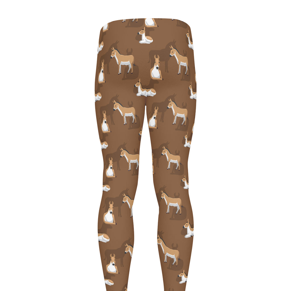 Cartoon Kulan Donkey Pattern Print Men's leggings