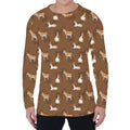 Cartoon Kulan Donkey Pattern Print Men's Long Sleeve T-Shirt