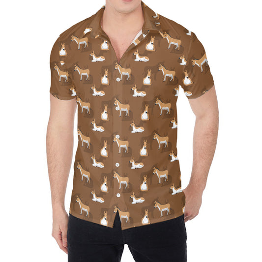 Cartoon Kulan Donkey Pattern Print Men's Shirt