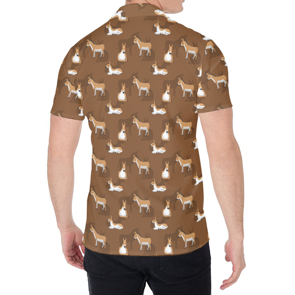 Cartoon Kulan Donkey Pattern Print Men's Shirt
