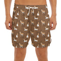 Cartoon Kulan Donkey Pattern Print Men's Split Running Shorts