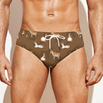 Cartoon Kulan Donkey Pattern Print Men's Swim Briefs