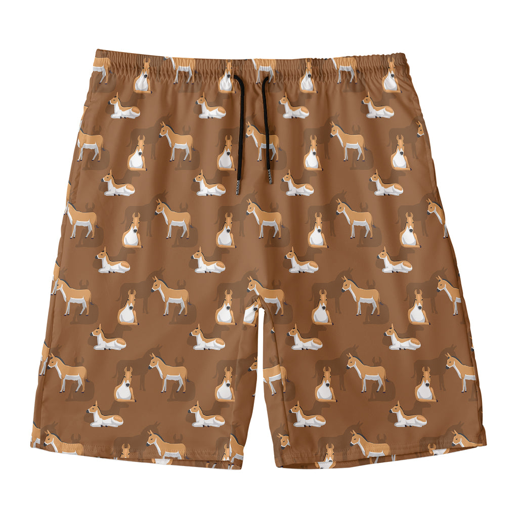 Cartoon Kulan Donkey Pattern Print Men's Swim Trunks