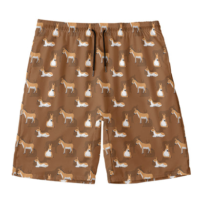 Cartoon Kulan Donkey Pattern Print Men's Swim Trunks