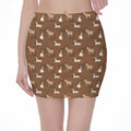 Cartoon Kulan Donkey Pattern Print Pencil Mini Skirt