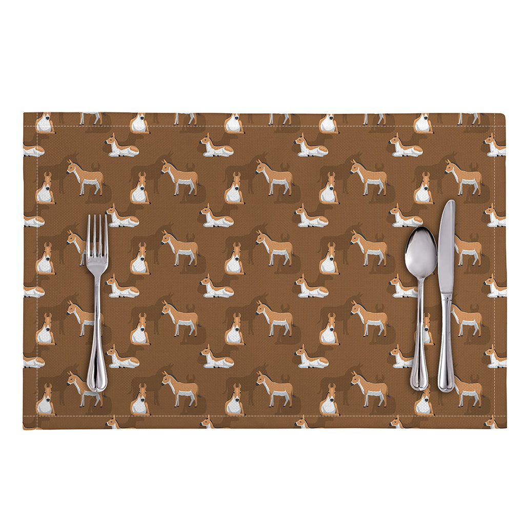 Cartoon Kulan Donkey Pattern Print Placemat