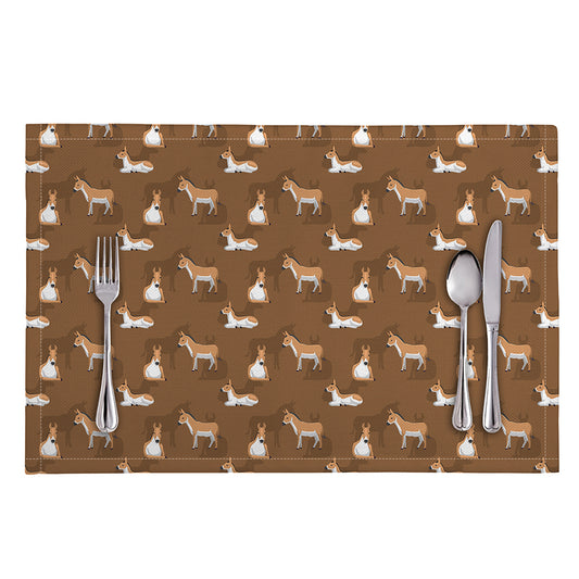 Cartoon Kulan Donkey Pattern Print Placemat