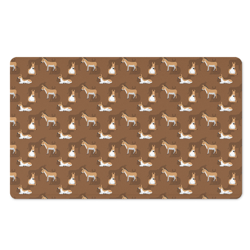 Cartoon Kulan Donkey Pattern Print Polyester Doormat