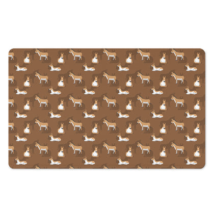 Cartoon Kulan Donkey Pattern Print Polyester Doormat
