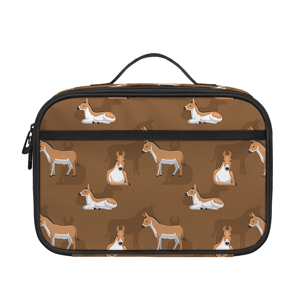 Cartoon Kulan Donkey Pattern Print Portable Lunch Bag