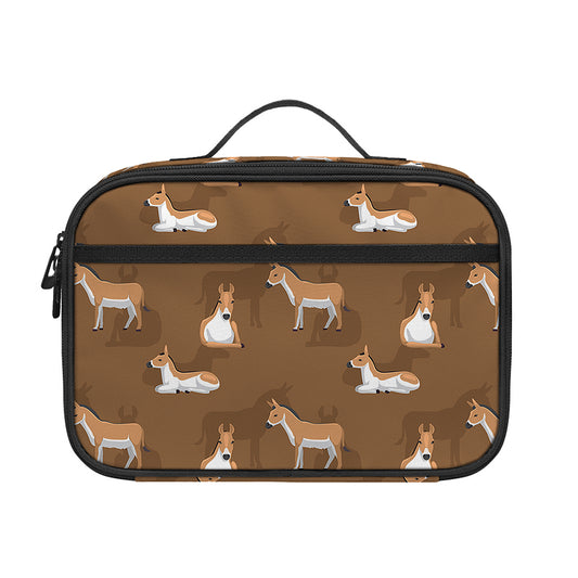 Cartoon Kulan Donkey Pattern Print Portable Lunch Bag