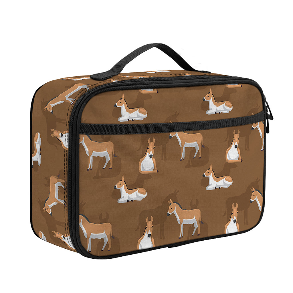 Cartoon Kulan Donkey Pattern Print Portable Lunch Bag