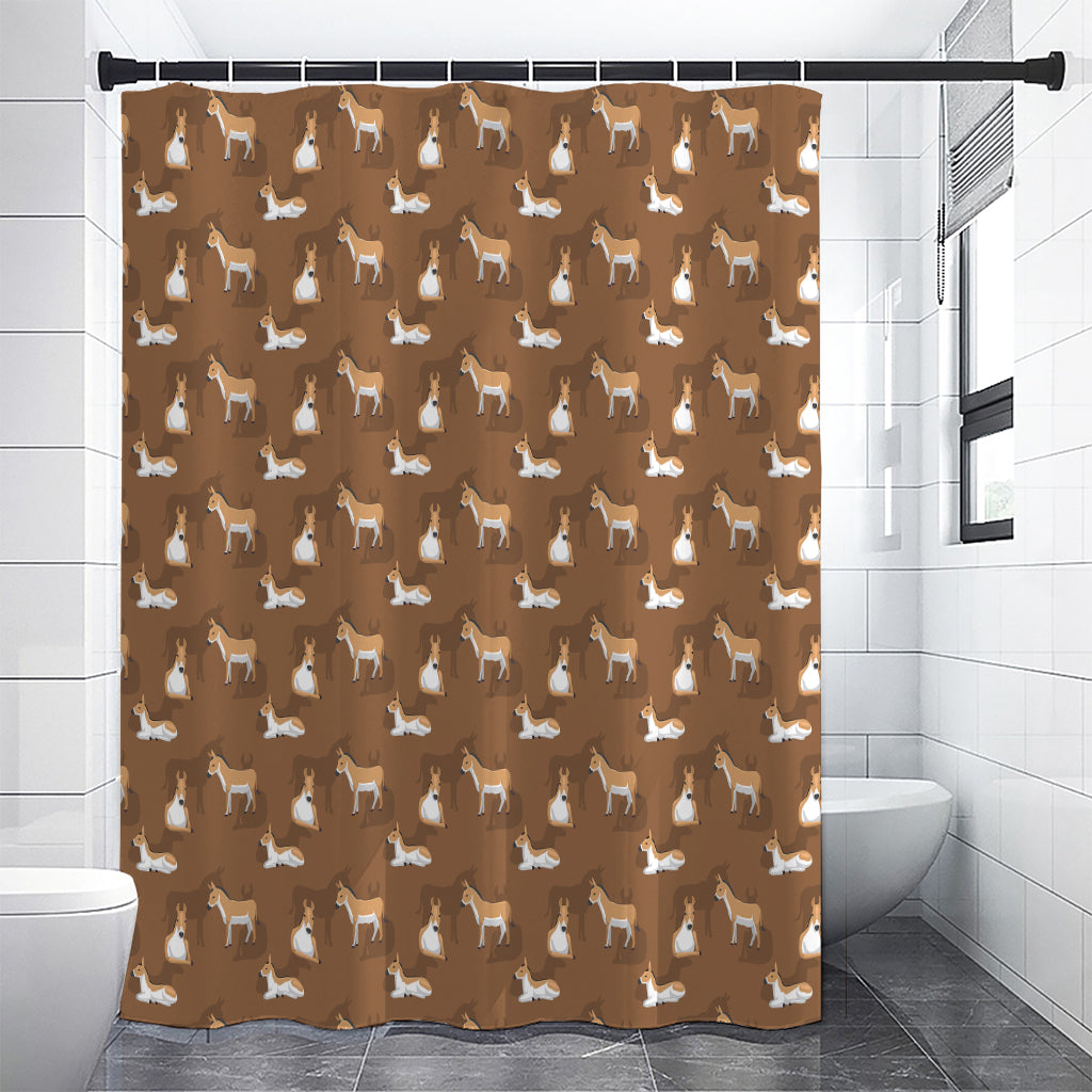 Cartoon Kulan Donkey Pattern Print Premium Shower Curtain
