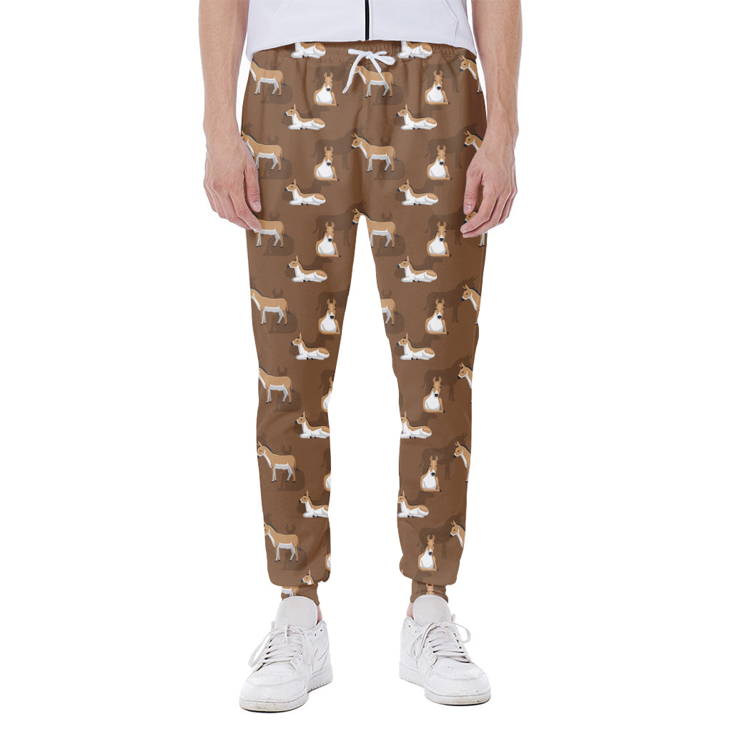 Cartoon Kulan Donkey Pattern Print Scuba Joggers