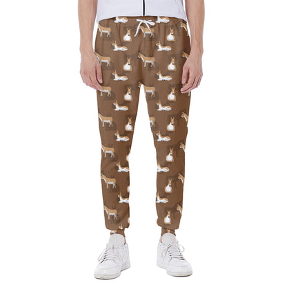 Cartoon Kulan Donkey Pattern Print Scuba Joggers