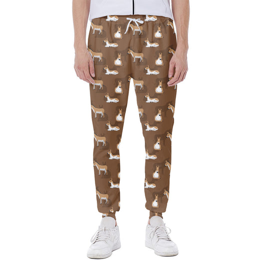 Cartoon Kulan Donkey Pattern Print Scuba Joggers
