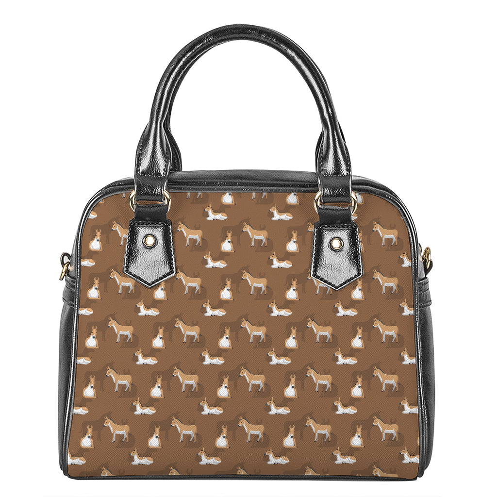 Cartoon Kulan Donkey Pattern Print Shoulder Handbag