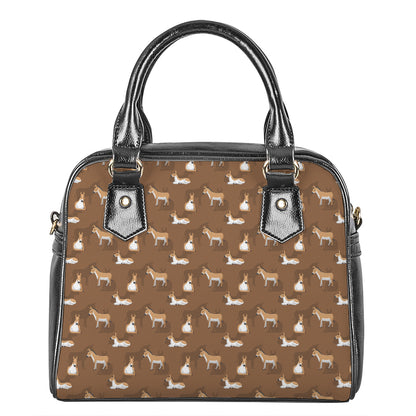Cartoon Kulan Donkey Pattern Print Shoulder Handbag