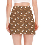 Cartoon Kulan Donkey Pattern Print Side Slit Mini Skirt