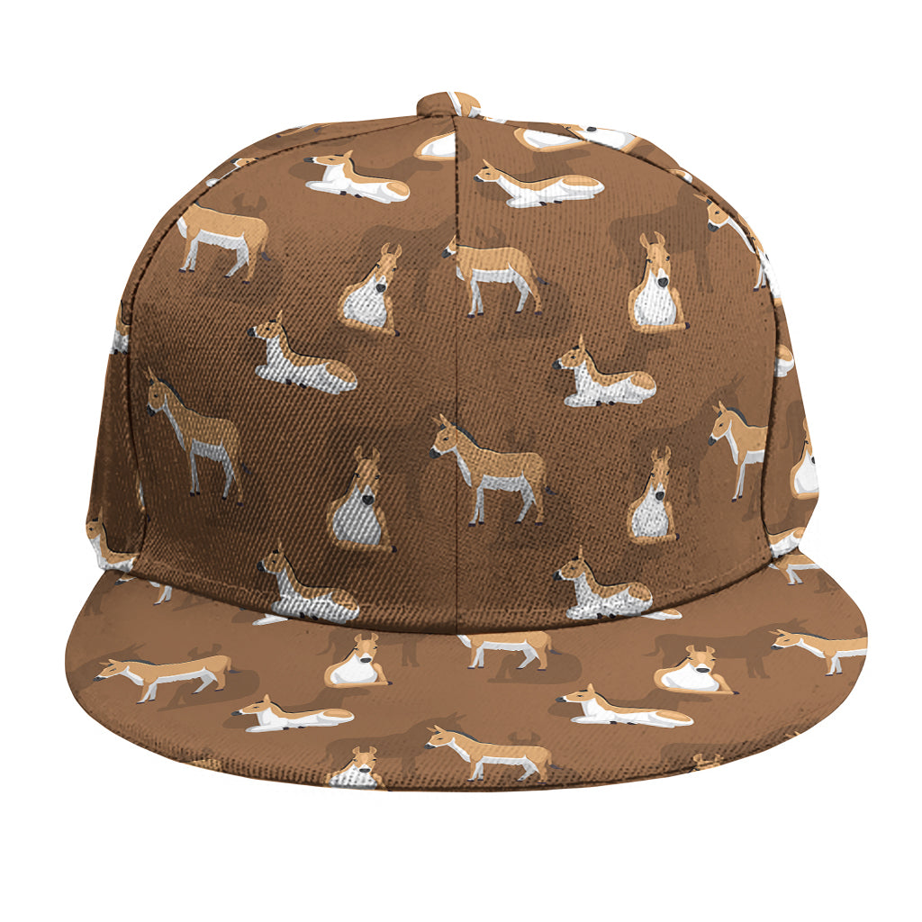 Cartoon Kulan Donkey Pattern Print Snapback Cap