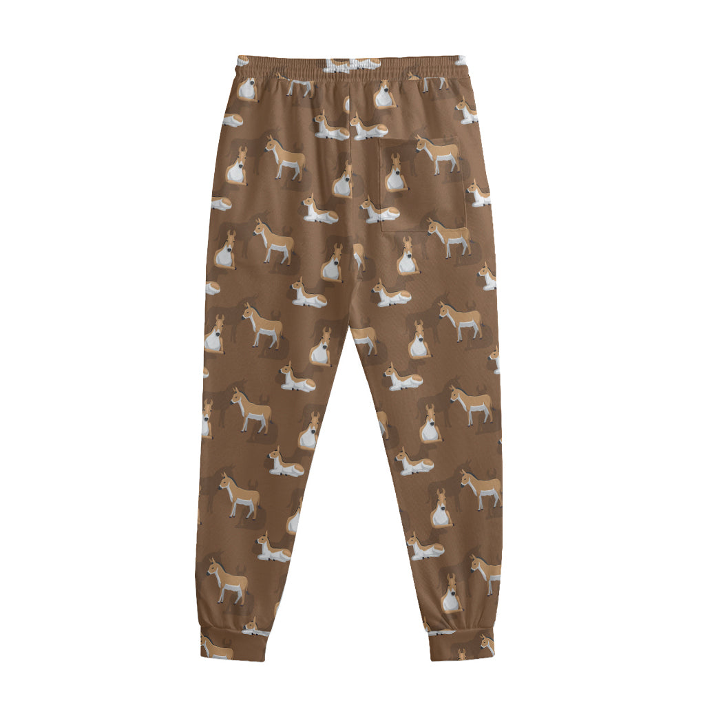 Cartoon Kulan Donkey Pattern Print Sweatpants