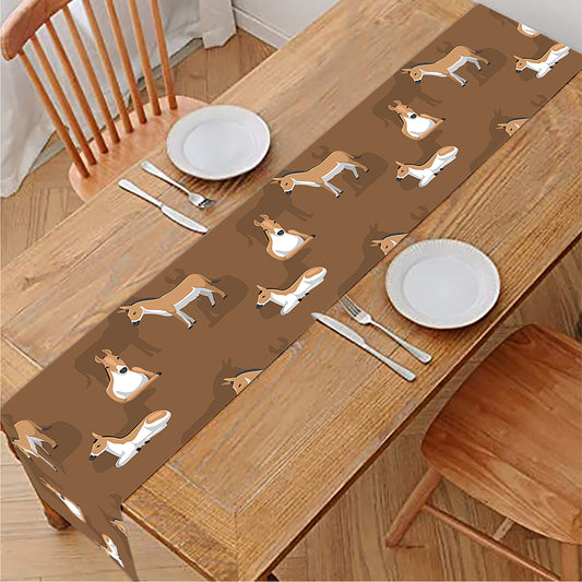 Cartoon Kulan Donkey Pattern Print Table Runner