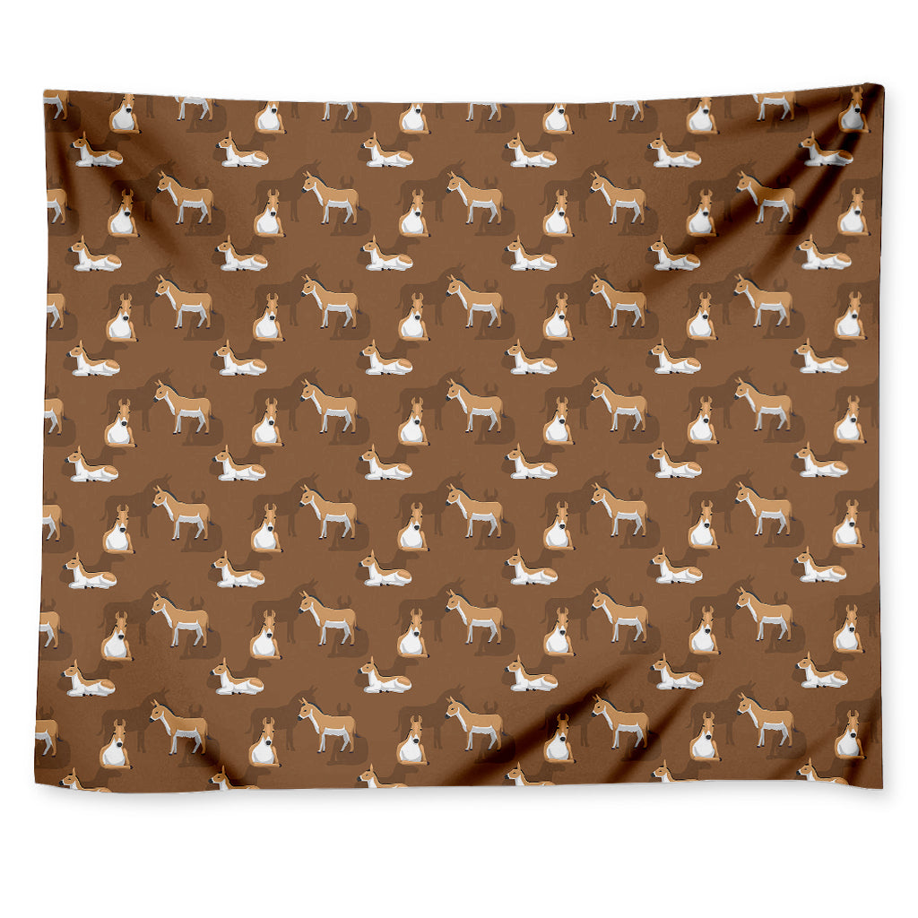 Cartoon Kulan Donkey Pattern Print Tapestry