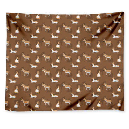 Cartoon Kulan Donkey Pattern Print Tapestry