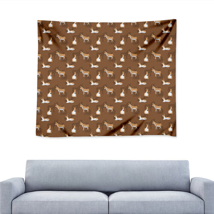 Cartoon Kulan Donkey Pattern Print Tapestry