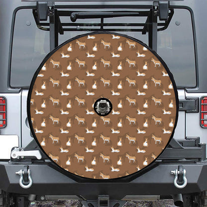 Cartoon Kulan Donkey Pattern Print Tire Cover With Camera Hole