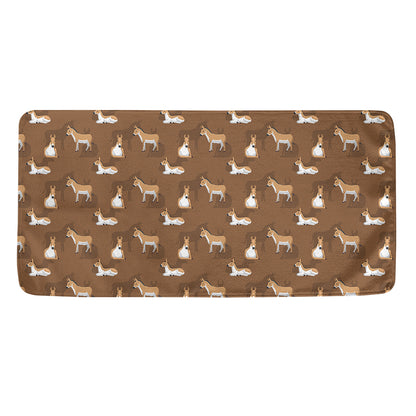 Cartoon Kulan Donkey Pattern Print Towel