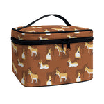 Cartoon Kulan Donkey Pattern Print Travel Makeup Bag