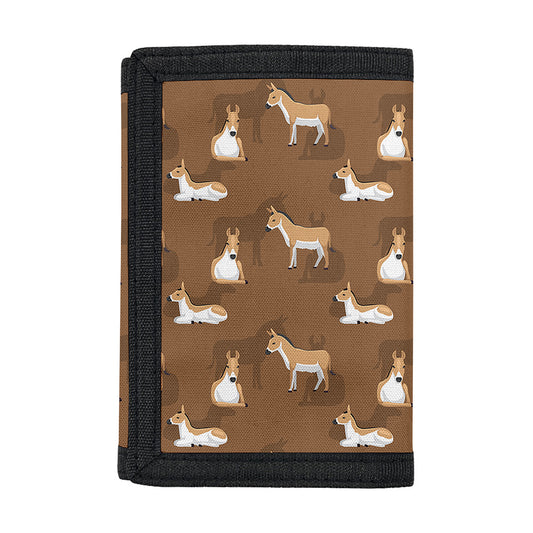 Cartoon Kulan Donkey Pattern Print Trifold Wallet
