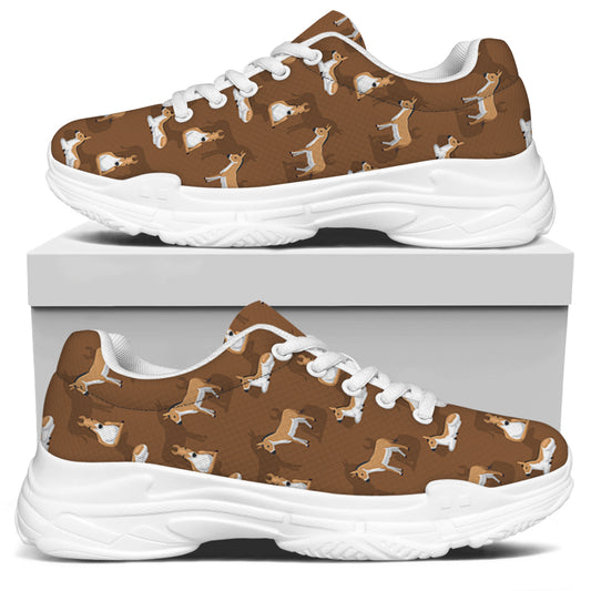 Cartoon Kulan Donkey Pattern Print White Chunky Shoes
