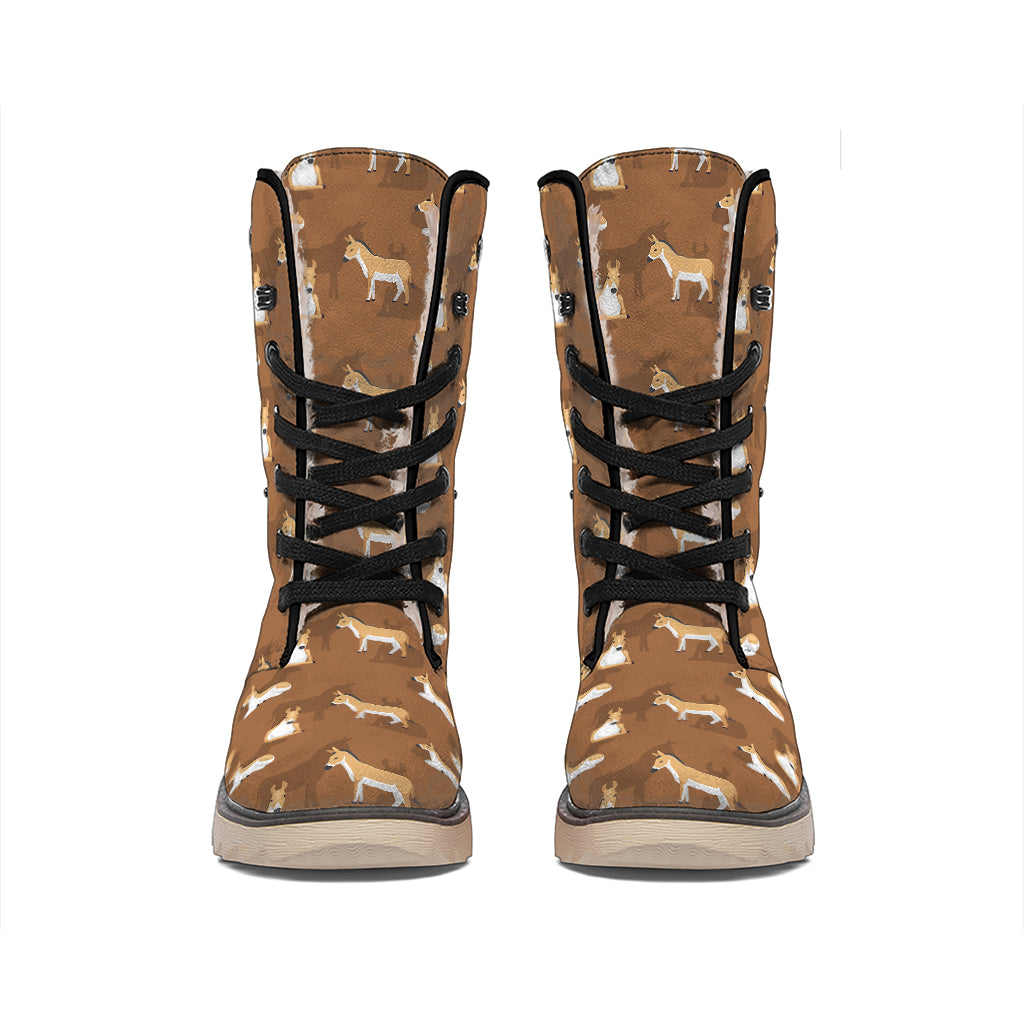 Cartoon Kulan Donkey Pattern Print Winter Boots